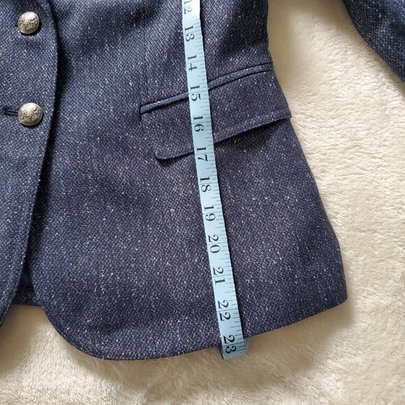 Banana Republic Blue Tweed Blazer Size 4 - Picture 10 of 13